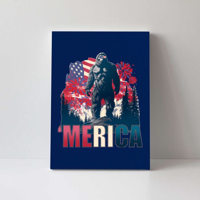 Patriotic Merica Bigfoot Sasquatch Canvas