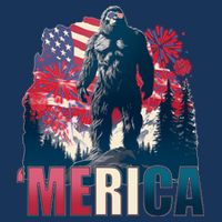 Patriotic Merica Bigfoot Sasquatch Drawstring Bag