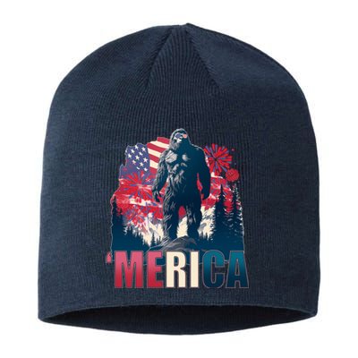 Patriotic Merica Bigfoot Sasquatch Sustainable Beanie