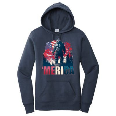 Patriotic Merica Bigfoot Sasquatch Women's Pullover Hoodie