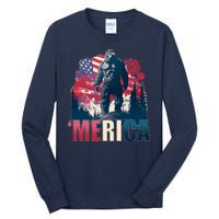 Patriotic Merica Bigfoot Sasquatch Tall Long Sleeve T-Shirt