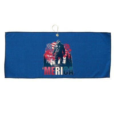 Patriotic Merica Bigfoot Sasquatch Large Microfiber Waffle Golf Towel