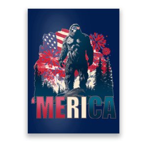 Patriotic Merica Bigfoot Sasquatch Poster