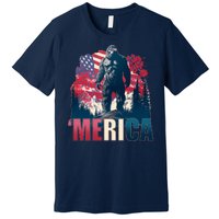 Patriotic Merica Bigfoot Sasquatch Premium T-Shirt