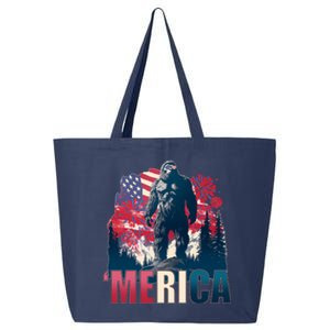 Patriotic Merica Bigfoot Sasquatch 25L Jumbo Tote