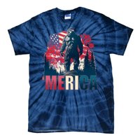 Patriotic Merica Bigfoot Sasquatch Tie-Dye T-Shirt