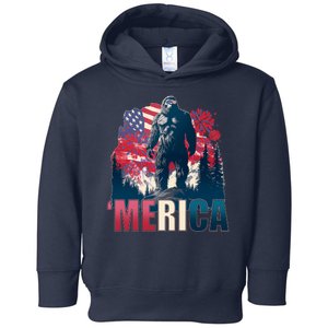 Patriotic Merica Bigfoot Sasquatch Toddler Hoodie