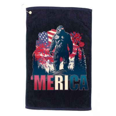 Patriotic Merica Bigfoot Sasquatch Platinum Collection Golf Towel