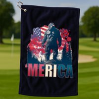 Patriotic Merica Bigfoot Sasquatch Golf Towel