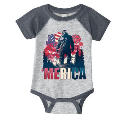 Patriotic Merica Bigfoot Sasquatch Infant Baby Jersey Bodysuit