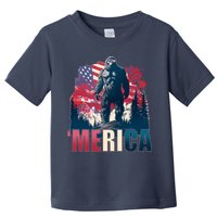 Patriotic Merica Bigfoot Sasquatch Toddler T-Shirt