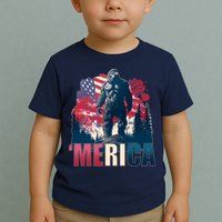 Patriotic Merica Bigfoot Sasquatch Toddler T-Shirt
