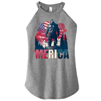 Patriotic Merica Bigfoot Sasquatch Women's Perfect Tri Rocker Tank