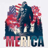 Patriotic Merica Bigfoot Sasquatch Garment-Dyed Sweatshirt