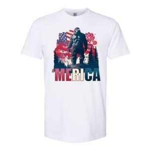 Patriotic Merica Bigfoot Sasquatch Softstyle CVC T-Shirt