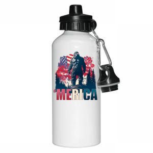 Patriotic Merica Bigfoot Sasquatch Aluminum Water Bottle 