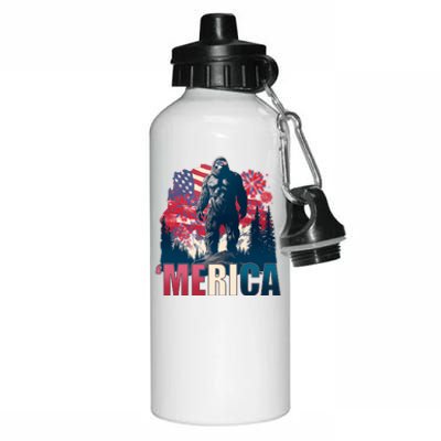 Patriotic Merica Bigfoot Sasquatch Aluminum Water Bottle 