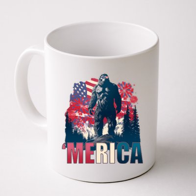 Patriotic Merica Bigfoot Sasquatch Coffee Mug