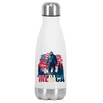 Patriotic Merica Bigfoot Sasquatch Stainless Steel Insulated Water Bottle