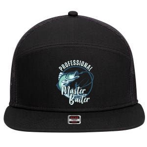 Professional Master Baiter Fishing 7 Panel Mesh Trucker Snapback Hat