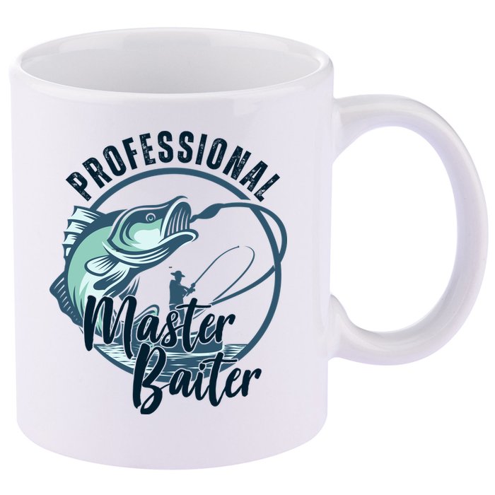 Professional Master Baiter Fishing 11oz C Handle Ceramic Mug