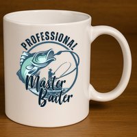 Professional Master Baiter Fishing 11oz C Handle Ceramic Mug