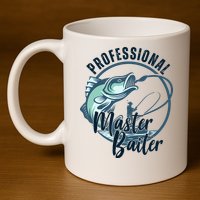 Professional Master Baiter Fishing 11oz C Handle Ceramic Mug