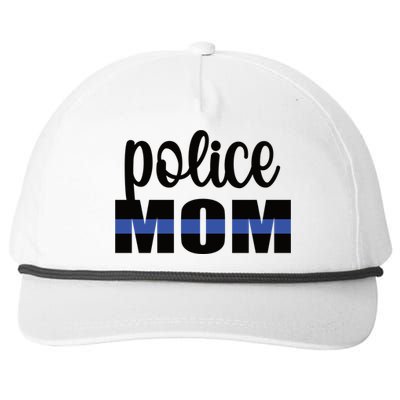 Police Mom Blue Line Mother Proud Police Officer Mom Meaningful Gift Snapback Five-Panel Rope Hat