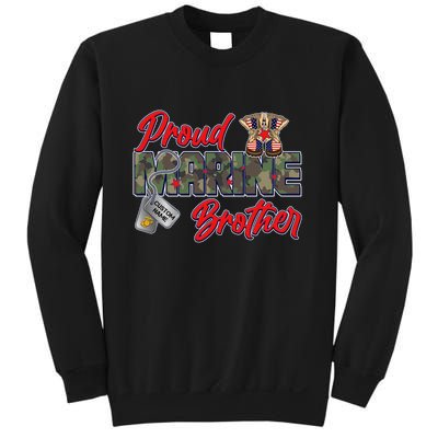 Proud Marine Brother Personalize Dog Tags Sweatshirt