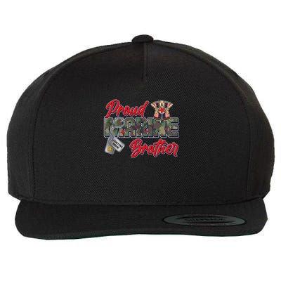 Proud Marine Brother Personalize Dog Tags Wool Snapback Cap
