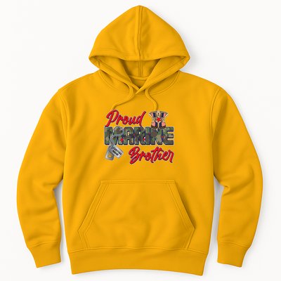 Proud Marine Brother Personalize Dog Tags Hoodie