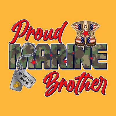 Proud Marine Brother Personalize Dog Tags T-Shirt