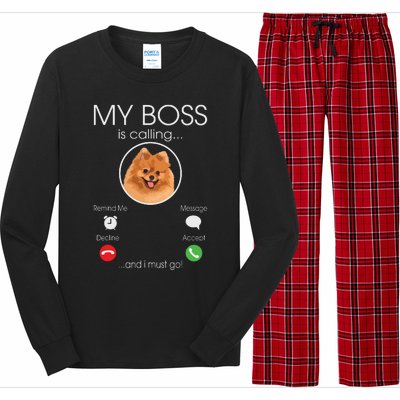 Pomeranian My Boss Long Sleeve Pajama Set