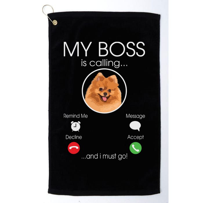 Pomeranian My Boss Golf Towel