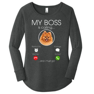 Pomeranian My Boss Women's Perfect Tri Tunic Long Sleeve Shirt