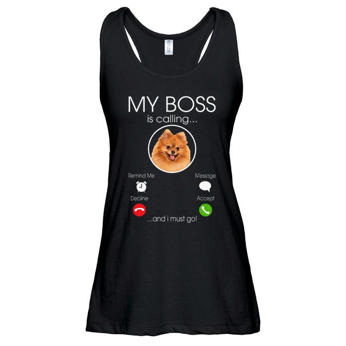 Pomeranian My Boss Ladies Essential Flowy Tank