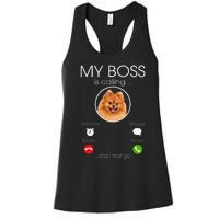 Pomeranian My Boss Women's Racerback Tank