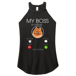 Pomeranian My Boss Women's Perfect Tri Rocker Tank