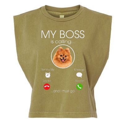 Pomeranian My Boss Garment-Dyed Women's Muscle Tee