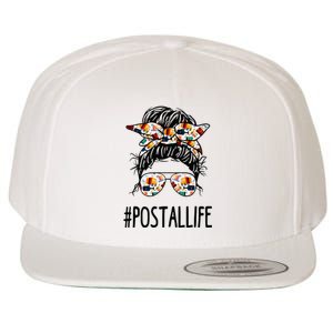 Postallife Messy Bun Mail Carrier Postal Worker Mailwoman Wool Snapback Cap