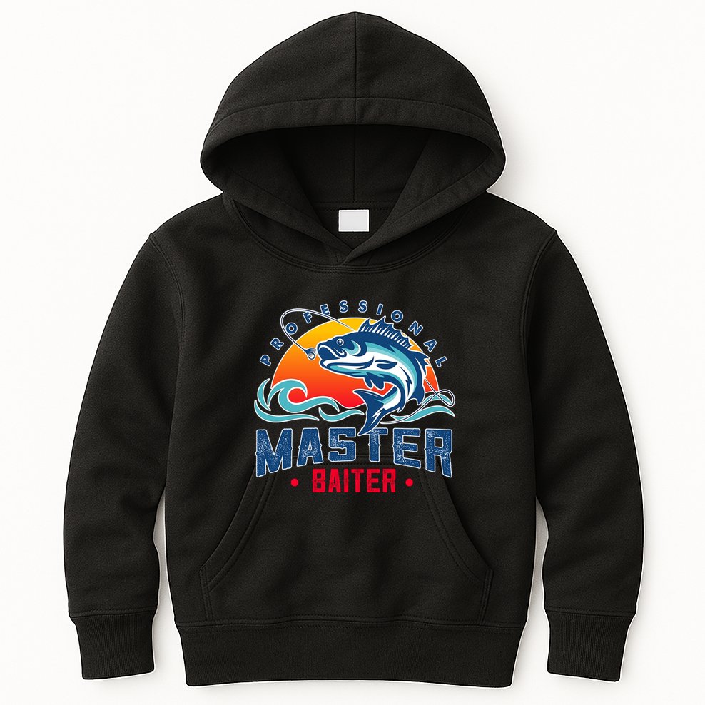 Pro Master Baiter Fishing Gifts Kids Hoodie