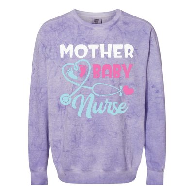 Postpartum Mother Baby Nurse Mom Baby Postpartum Nursing Colorblast Crewneck Sweatshirt