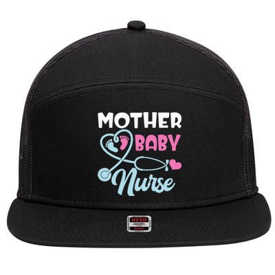 Postpartum Mother Baby Nurse Mom Baby Postpartum Nursing 7 Panel Mesh Trucker Snapback Hat