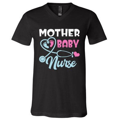 Postpartum Mother Baby Nurse Mom Baby Postpartum Nursing V-Neck T-Shirt