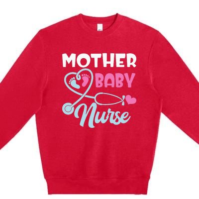 Postpartum Mother Baby Nurse Mom Baby Postpartum Nursing Premium Crewneck Sweatshirt