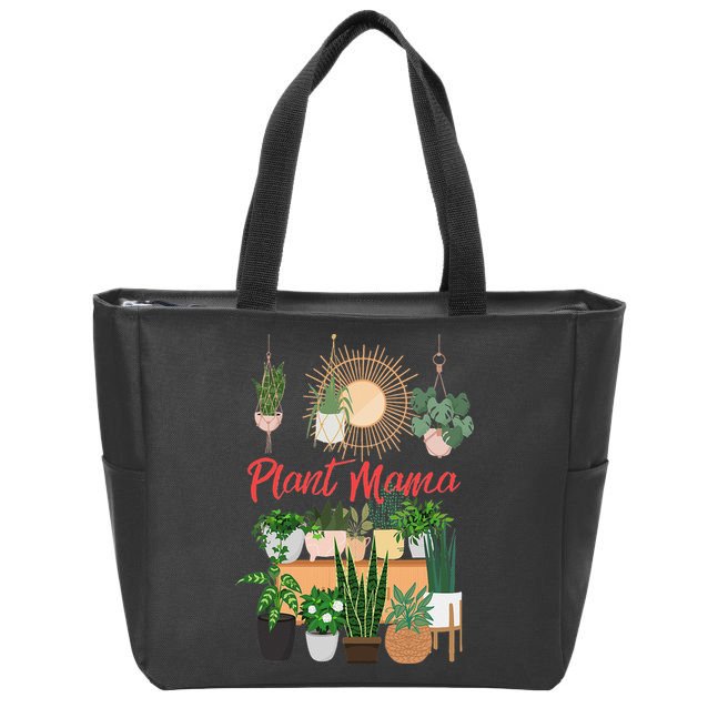 Plant Mama Crazy Plant lady Mom Indoor Flower Floral Garden Zip Tote Bag
