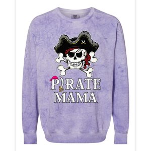 Pirate Mama Costume Jolly Roger Crossbones Funny Pirate Mom Colorblast Crewneck Sweatshirt