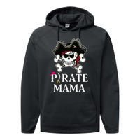 Pirate Mama Costume Jolly Roger Crossbones Funny Pirate Mom Performance Fleece Hoodie