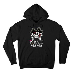 Pirate Mama Costume Jolly Roger Crossbones Funny Pirate Mom Hoodie