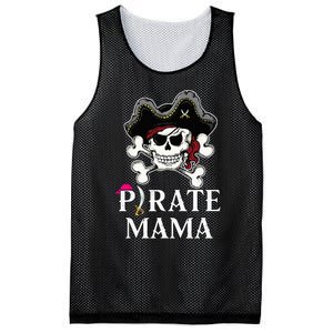 Pirate Mama Costume Jolly Roger Crossbones Funny Pirate Mom Mesh Reversible Basketball Jersey Tank